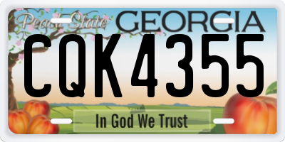 GA license plate CQK4355