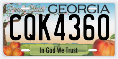 GA license plate CQK4360