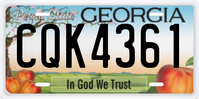 GA license plate CQK4361