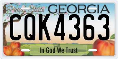 GA license plate CQK4363
