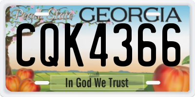 GA license plate CQK4366