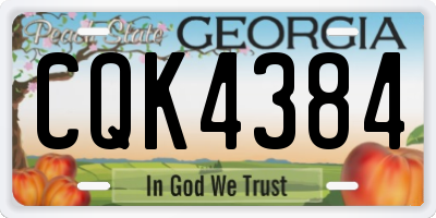 GA license plate CQK4384