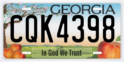 GA license plate CQK4398