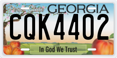 GA license plate CQK4402