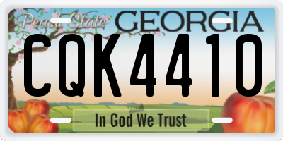 GA license plate CQK4410