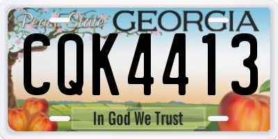 GA license plate CQK4413