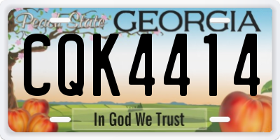 GA license plate CQK4414