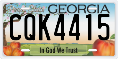 GA license plate CQK4415