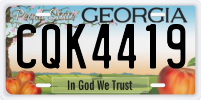 GA license plate CQK4419
