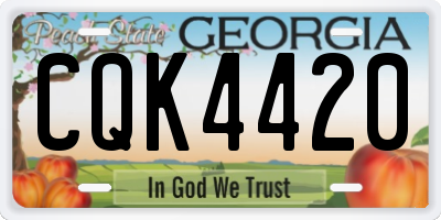 GA license plate CQK4420