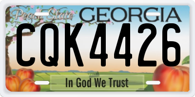 GA license plate CQK4426