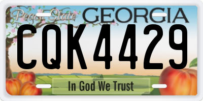 GA license plate CQK4429