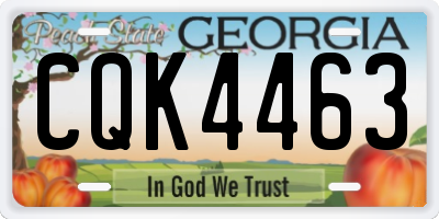 GA license plate CQK4463