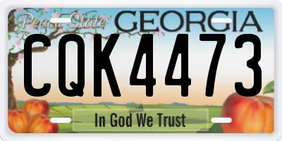 GA license plate CQK4473