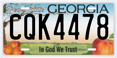 GA license plate CQK4478