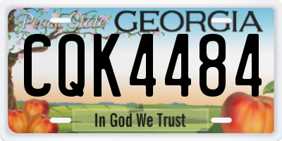 GA license plate CQK4484