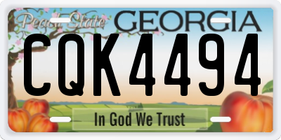 GA license plate CQK4494