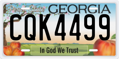 GA license plate CQK4499