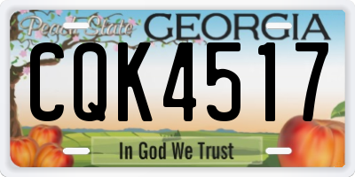 GA license plate CQK4517