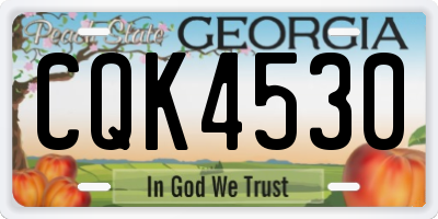GA license plate CQK4530