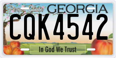 GA license plate CQK4542