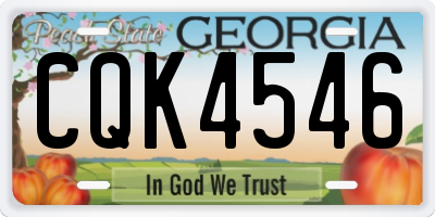 GA license plate CQK4546