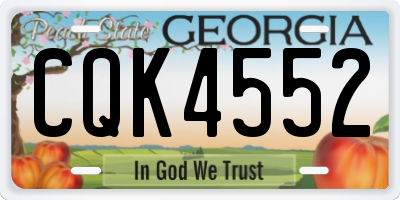 GA license plate CQK4552