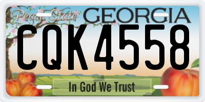 GA license plate CQK4558