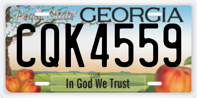 GA license plate CQK4559