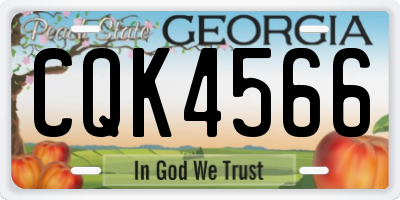 GA license plate CQK4566