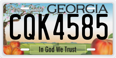 GA license plate CQK4585