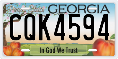 GA license plate CQK4594