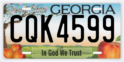 GA license plate CQK4599