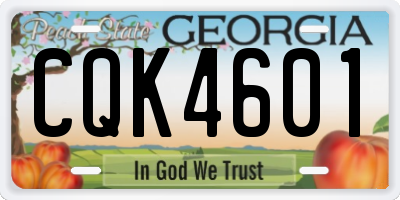 GA license plate CQK4601