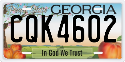 GA license plate CQK4602