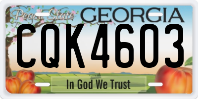 GA license plate CQK4603