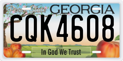 GA license plate CQK4608