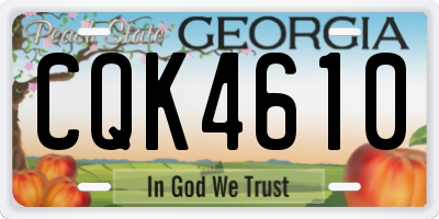 GA license plate CQK4610