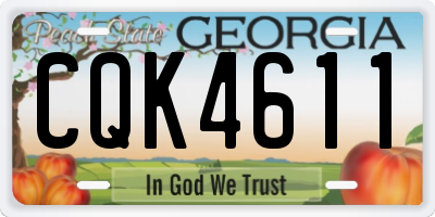 GA license plate CQK4611