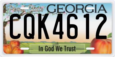 GA license plate CQK4612