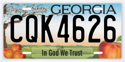 GA license plate CQK4626