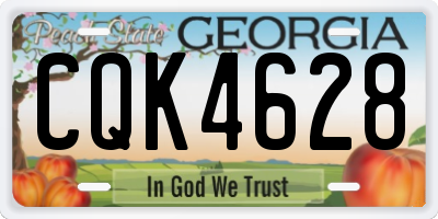GA license plate CQK4628