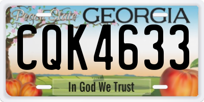 GA license plate CQK4633