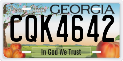 GA license plate CQK4642