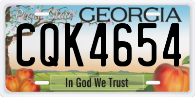 GA license plate CQK4654