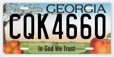 GA license plate CQK4660