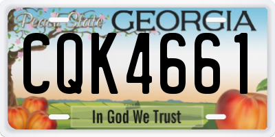 GA license plate CQK4661