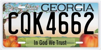 GA license plate CQK4662