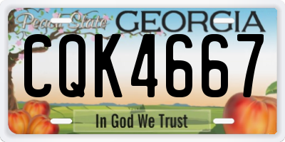GA license plate CQK4667