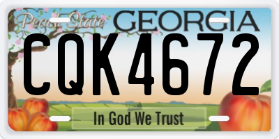 GA license plate CQK4672